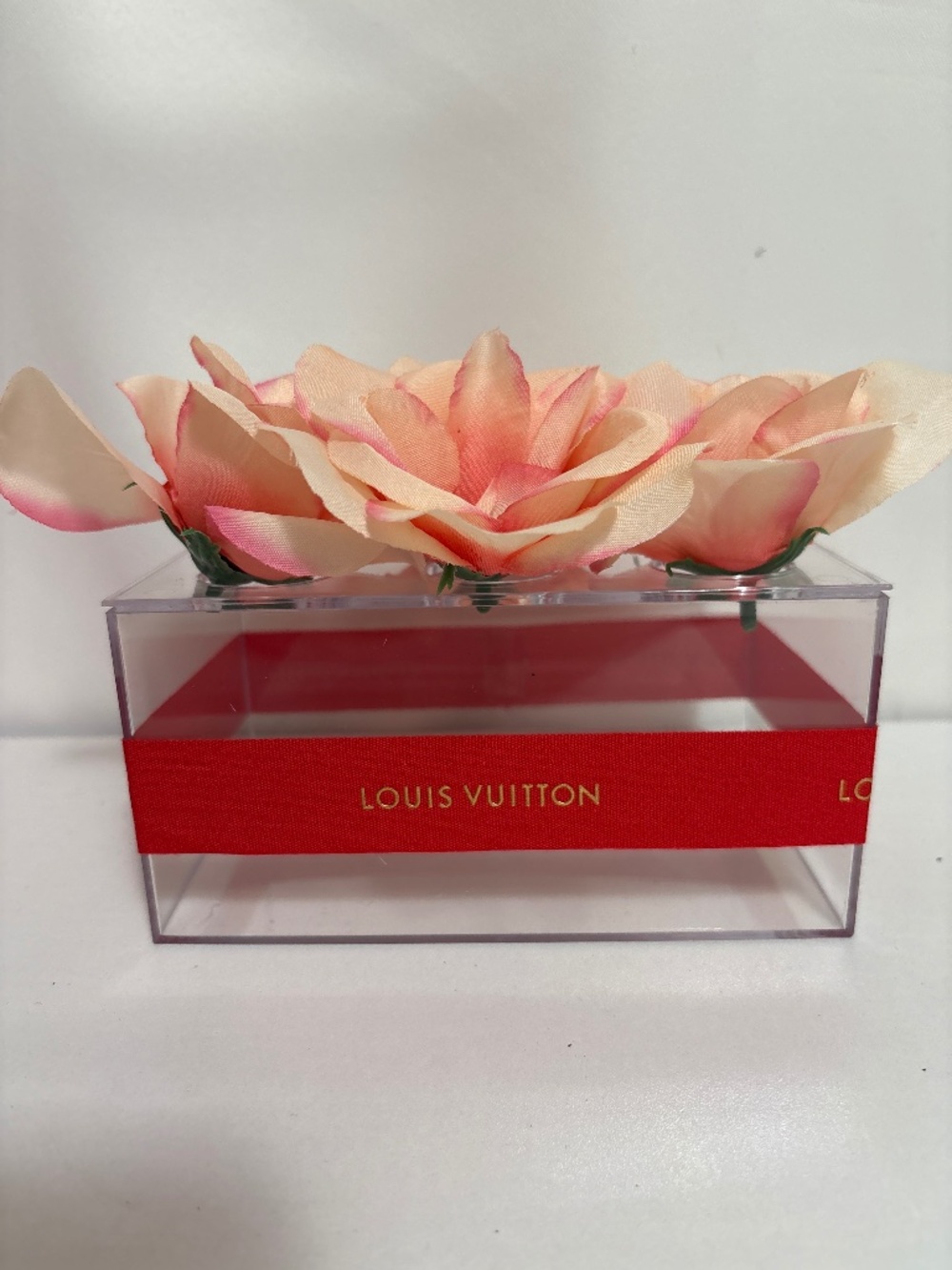 Plastic Flower Holder with LV ribbon